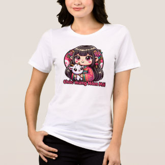 T-shirt En Tri-matière Fille du Nouvel An vietnamien et chèvre