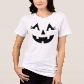 T-shirt En Tri-matière Fille Jack-o'-lantern Citrouille Face Halloween (Recto)