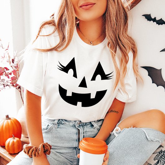 T-shirt En Tri-matière Fille Jack-o'-lantern Citrouille Face Halloween