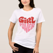T-shirt En Tri-matière Fille Power Coeur Design (Recto)