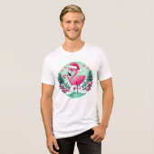 T-shirt En Tri-matière Flamant rose de Noël Clipart-10424 (Recto plein)
