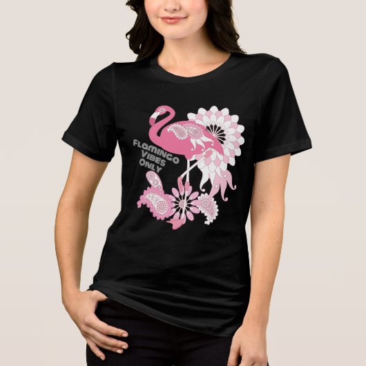 T-shirt En Tri-matière Flamingo Vibes Only - Paisley Pink Flamingo (Recto)
