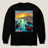 T-shirt En Tri-matière flat waves, crowds, boats, city (Motif verso)