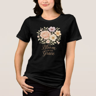 T-shirt En Tri-matière Fleur avec grâce | Art Floral Féminin Élégant