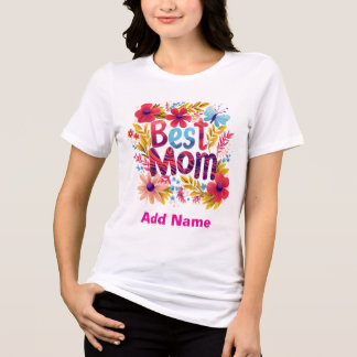 T-shirt En Tri-matière Fleur botanique moderne papillon meilleure maman v