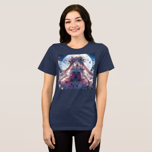 T-shirt En Tri-matière Fleur de lune d'Anime (Recto plein)
