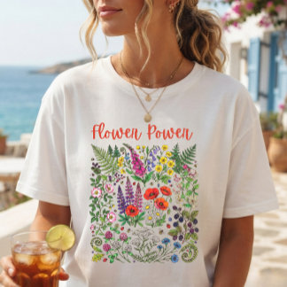 T-shirt En Tri-matière Fleur de pouvoir Fleurs sauvages Nature Collage fl