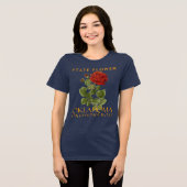 T-shirt En Tri-matière Fleur du Territoire de l'Oklahoma Rose (Recto plein)