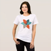 T-shirt En Tri-matière Fleur Patchwork (Recto plein)