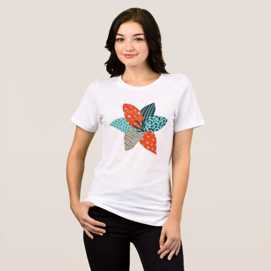 T-shirt En Tri-matière Fleur Patchwork (Recto plein)