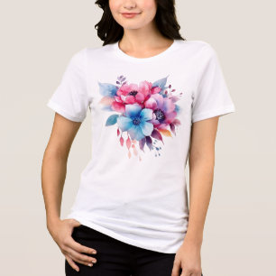 T-shirt En Tri-matière Fleurs à l'aquarelle conception florale