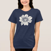 T-shirt En Tri-matière Fleurs blanches (Recto)