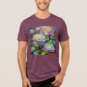 T-shirt En Tri-matière Fleurs de lotus délicates s'épanouissant dans la n
