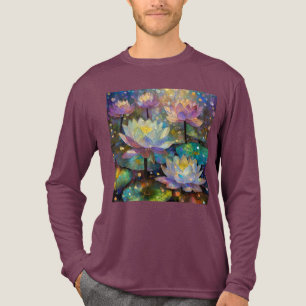 T-shirt En Tri-matière Fleurs de lotus délicates s'épanouissant dans la n