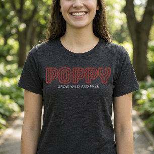 T-shirt En Tri-matière Fleurs de pavot sauvages et libres lettrage en con