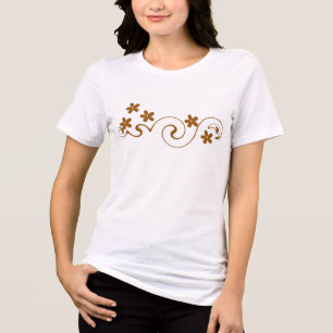 T-shirt En Tri-matière fleurs et design tourbillon
