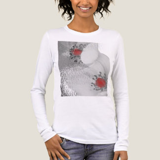 T-shirt En Tri-matière Fleurs noires et blanches abstraites avec accent r