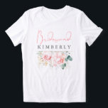 T-shirt En Tri-matière Fleurs roses et verdure Demoiselles d'honneur Réce<br><div class="desc">T-shirts floraux roses de rêve pour demoiselles d'honneur</div>