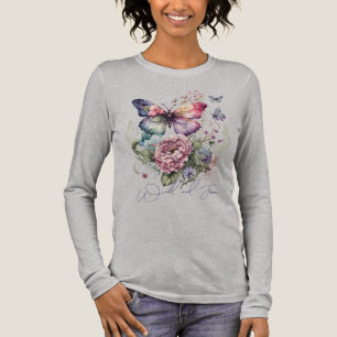 T-shirt En Tri-matière Fleurs Sauvages Et Gratuites De Papillon Floral Fl