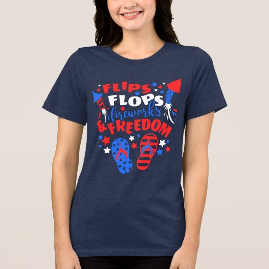 T-shirt En Tri-matière FLIP FLOPS FIREWORDS & FREEDOM Firecrackers (Recto)