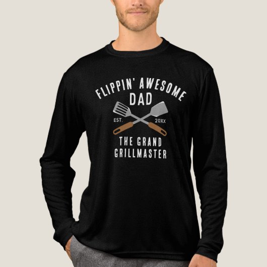 T-shirt En Tri-matière Flippin Awesome Papa Grill Expert Père (Recto)