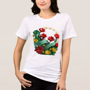T-shirt En Tri-matière Floral Bliss Bella+Canvas T-Shir Tri-Blend Femme