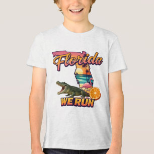 T-shirt En Tri-matière Florida Nous Courons Coucher de Soleil Alligator F
