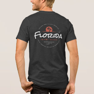 T-shirt En Tri-matière Floride Miami Beach Rétro Coucher de soleil Palmie