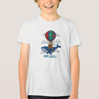 T-shirt En Tri-matière Flying Blue Whale with Hot Air Balloon
