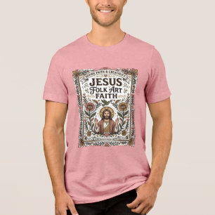 T-shirt En Tri-matière Foi en Jésus Art Populaire Foi Chrétienne Jésus Ar