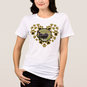 T-shirt En Tri-matière Forme de cœur avec des pattes de chien