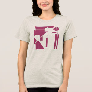 T-shirt En Tri-matière Formes bordeaux Représentation géométrique Art Abs