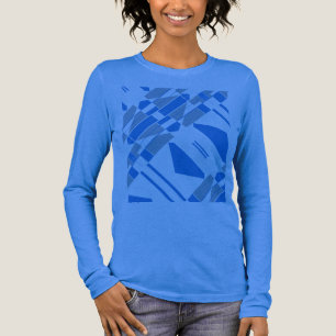 T-shirt En Tri-matière Formes diagonales grises bleues inspirées du Sud-O