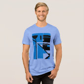 T-shirt En Tri-matière Formes géométriques d'inspiration MCM bleu noir Ab (Recto plein)