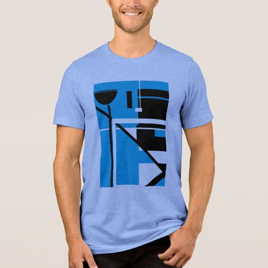 T-shirt En Tri-matière Formes géométriques d'inspiration MCM bleu noir Ab (Recto)