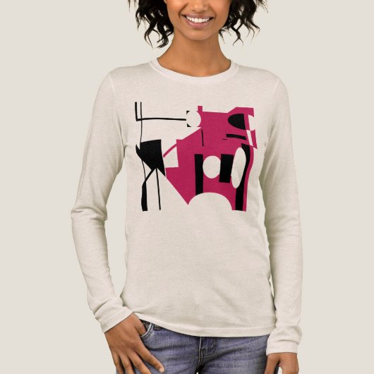 T-shirt En Tri-matière Formes géométriques noires bordeaux Abstrait MCM L (Recto)