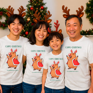 T-shirt En Tri-matière Fou Noël Funny Capybara bandeau de rennes