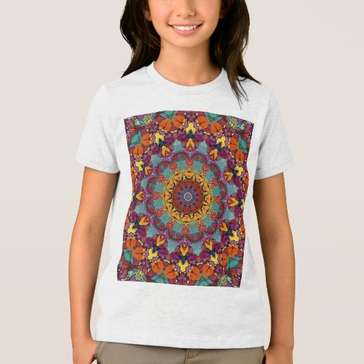T-shirt En Tri-matière Fractal Kaleidoscope Mandala Pattern-64351 (Recto)