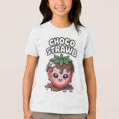 T-SHIRT EN TRI-MATIÈRE FRAISE CHOCOLAT (Recto)