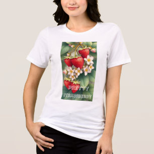 T-shirt En Tri-matière Fraise rouge jolie personnalisée