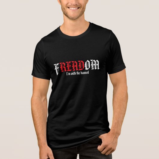 T-shirt En Tri-matière FREADOM "Liberté de lecture" Tri-Blend (Recto)