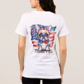 T-shirt En Tri-matière Frenchie Bulldog Mom Patriotic USA Flag  (Verso)