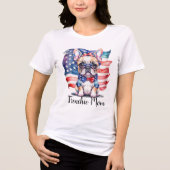 T-shirt En Tri-matière Frenchie Bulldog Mom Patriotic USA Flag  (Recto)