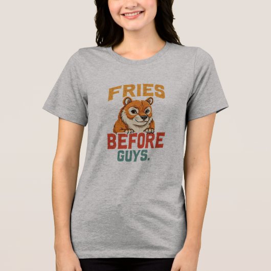 T-shirt En Tri-matière "Fries avant les garçons" (Recto)