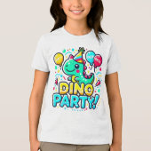 T-shirt En Tri-matière Fun Dino Party Design - Parfait pour les Anniversa (Recto)