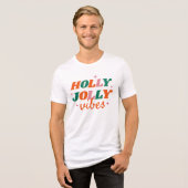T-shirt En Tri-matière Fun Holly Jolly Vibes Design de Noël (Recto plein)