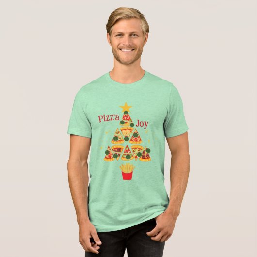 T-shirt En Tri-matière Fun Pizz'a Joie Pizza Arbre de Noël (Recto plein)