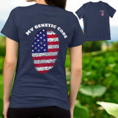 T-shirt En Tri-matière Fun US Flag Empreinte ADN Poche & Dos
