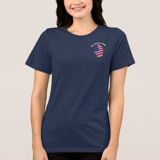 T-shirt En Tri-matière Fun US Flag Empreinte ADN Poche & Dos (Recto)