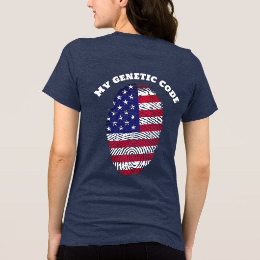 T-shirt En Tri-matière Fun US Flag Empreinte ADN Poche & Dos (Verso)